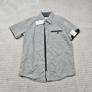 Craft + Flow Shirt Boys Small 8 Button Up Short Sleeve Gray Performance Material